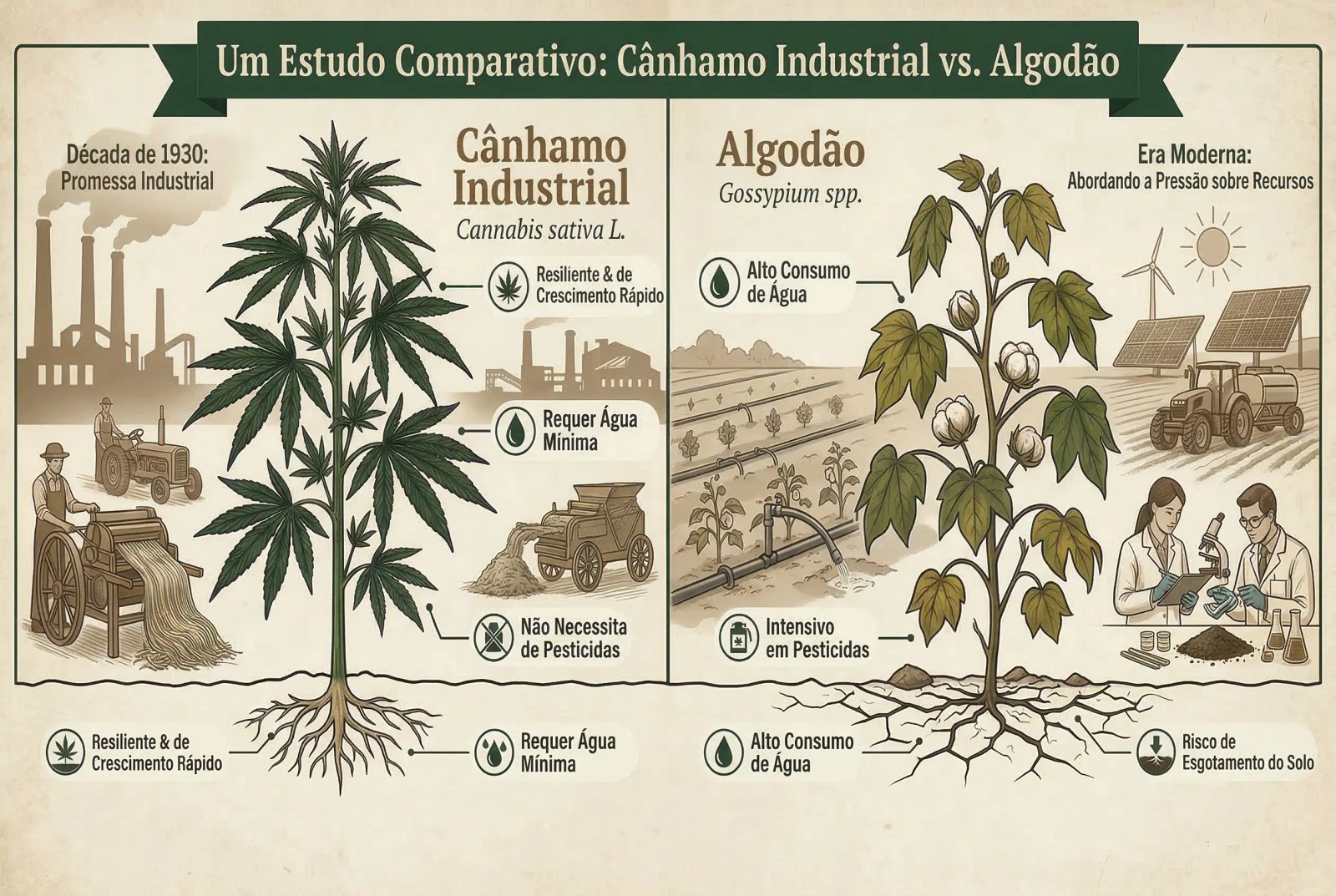 Hemp vs algodão
